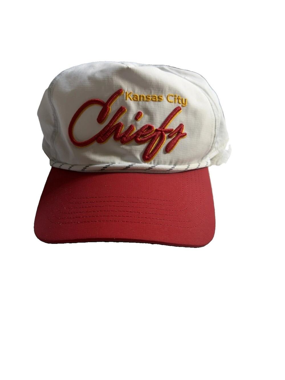 '47 Kansas City Chiefs Baseball Cap White Red Script Snapback OSFA NFL